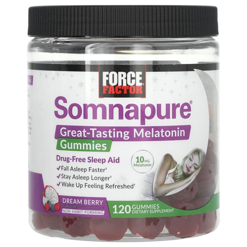 Force Factor, Somnapure, жевательные таблетки с мелатонином, 5 мг, ягодный вкус, 120 жевательных таблеток