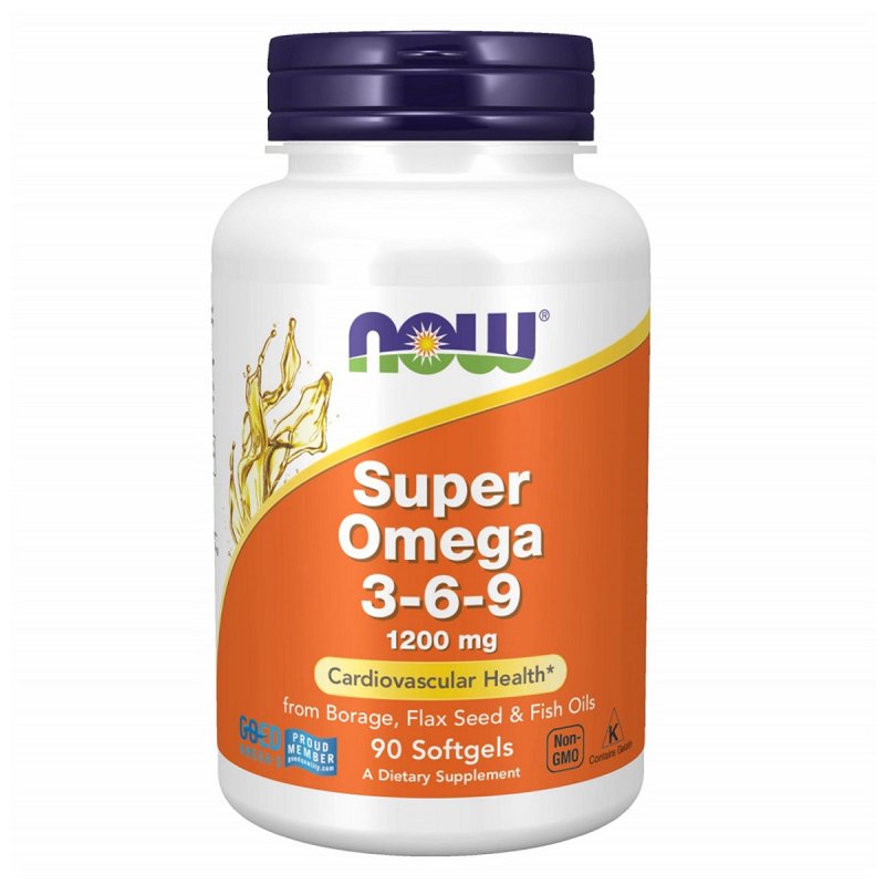 Now Foods Супер омега-3-6-9 1200 мг, 90 капсул 1700 мг (Now Foods, Жирные кислоты)