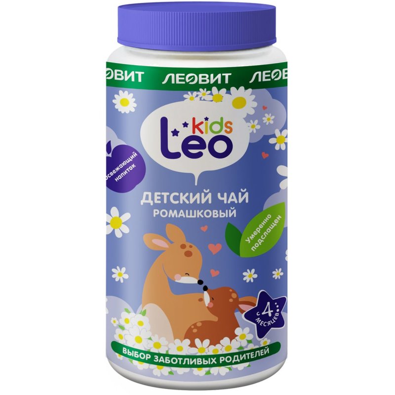 Леовит Детский гранулированный ромашковый чай 6 мес+, 200 г (Леовит, Leo Kids)