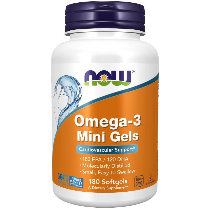 Now Foods Комплекс Omega-3, 180 мини-капсул х 740 мг (Now Foods, Жирные кислоты)