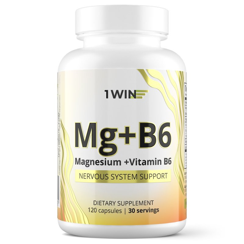1Win Комплекс 'Магния цитрат с витамином B6', 120 капсул (1Win, Vitamins & Minerals)