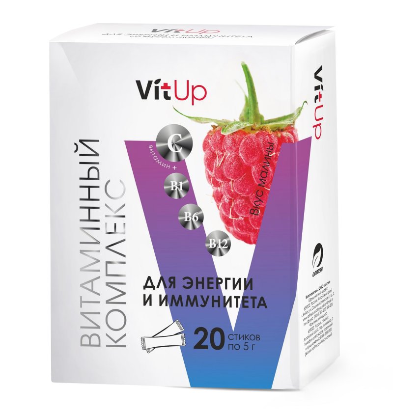 VitUp Витаминный комплекс 'Источник энергии и иммунитета' со вкусом малины, 20 стиков х 5 г (VitUp, )