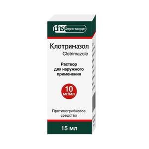 Клотримазол Раствор для наружного применения 10 мг/мл 15 мл