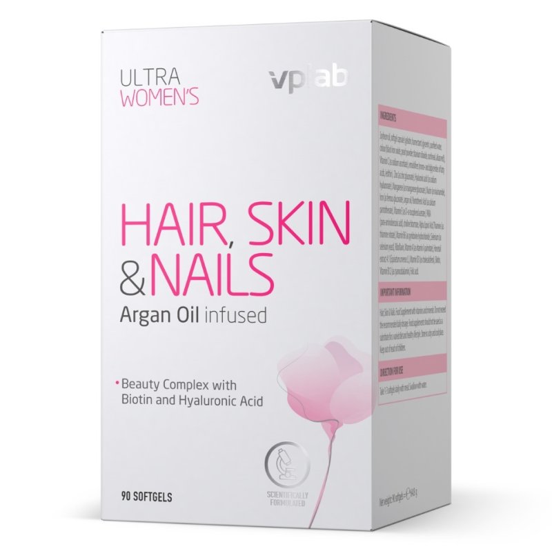 VPLAB Витаминно-минеральный комплекс для улучшения состояния волос, ногтей и кожи у женщин, 90 мягких капсул (VPLAB, Ultra Women's)