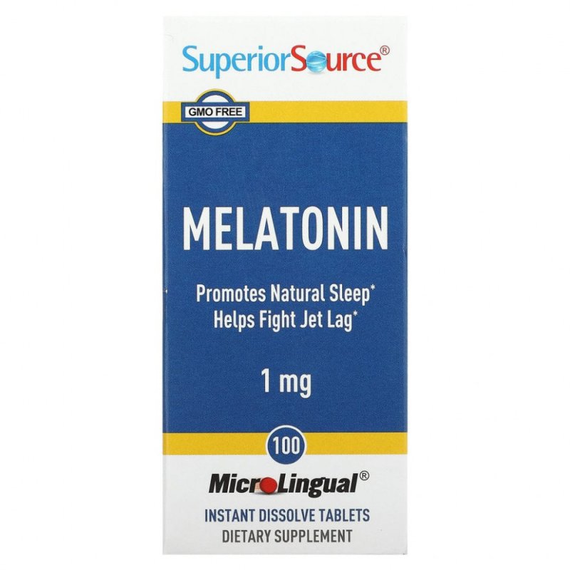 Superior Source, мелатонин, 1 мг, 100 быстрорастворимых таблеток MicroLingual