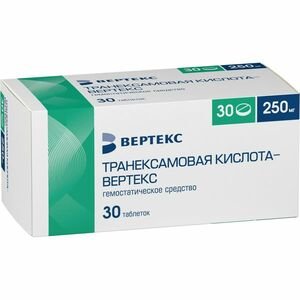 Транексамовая кислота-ВЕРТЕКС Таблетки 250 мг 30 шт