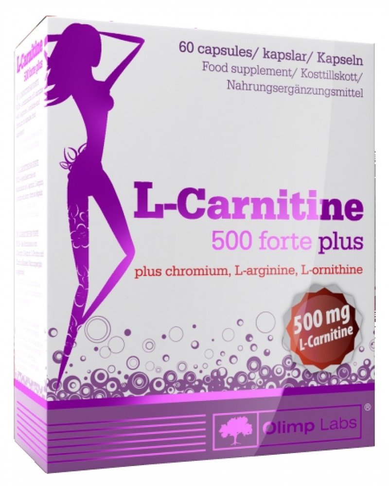 Olimp Labs Специализированный продукт для питания спортсменов 'Л-карнитин 500 форте плюс' 1000 мг, 60 капсул (Olimp Labs, Витамины и Минералы)