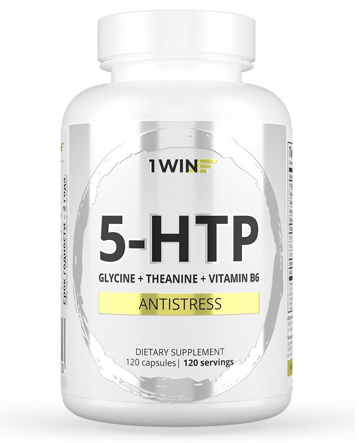 1WIN 5-HTP с глицином, l-теанином и витаминами группы B, 120 капсул (1WIN, Aminoacid)