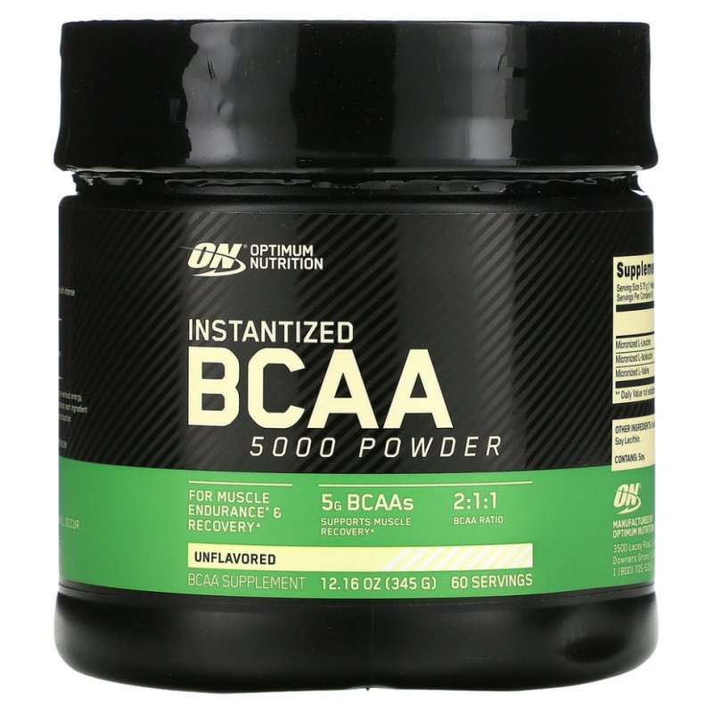 Optimum Nutrition, BCAA 5000, растворимый порошок, без добавок, 345 г (12,16 унции)