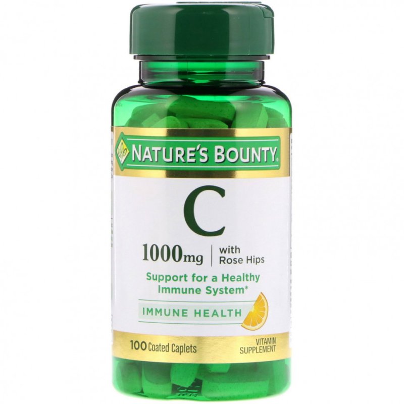 Nature's Bounty, Витамин C с шиповником, 1000 мг, 100 капсул, покрытых оболочкой