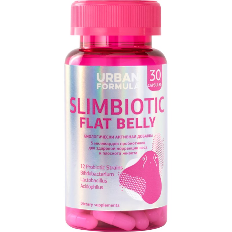 Urban Formula Комплекс для коррекции веса Slimbiotic Flat Belly, 30 капсул (Urban Formula, Beauty)
