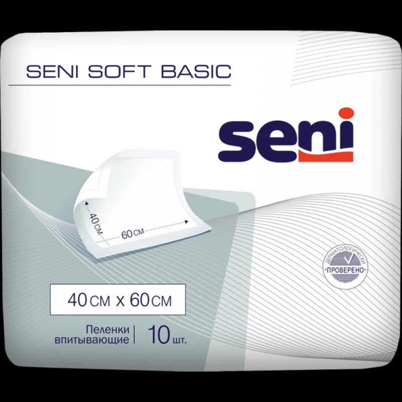 Пеленки Seni Soft Basic, 40 x 60 cм (10 шт.)