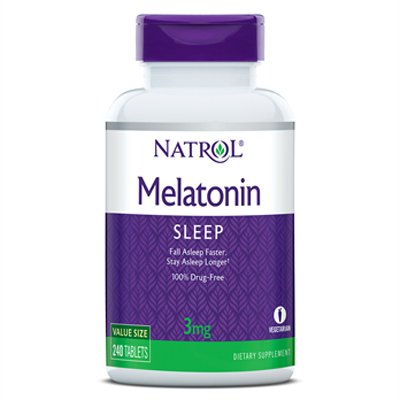 Natrol Мелатонин 3 мг, 240 таблеток (Natrol, Здоровый сон)