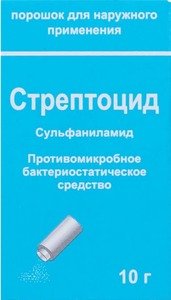 Стрептоцид Порошок для наружного применения банка с дозатором 10 г