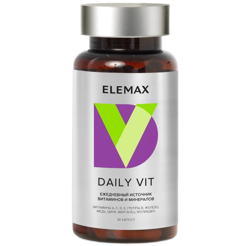Elemax Комплекс витаминов и минералов Daily Vit, 30 капсул х 650 мг (Elemax, )