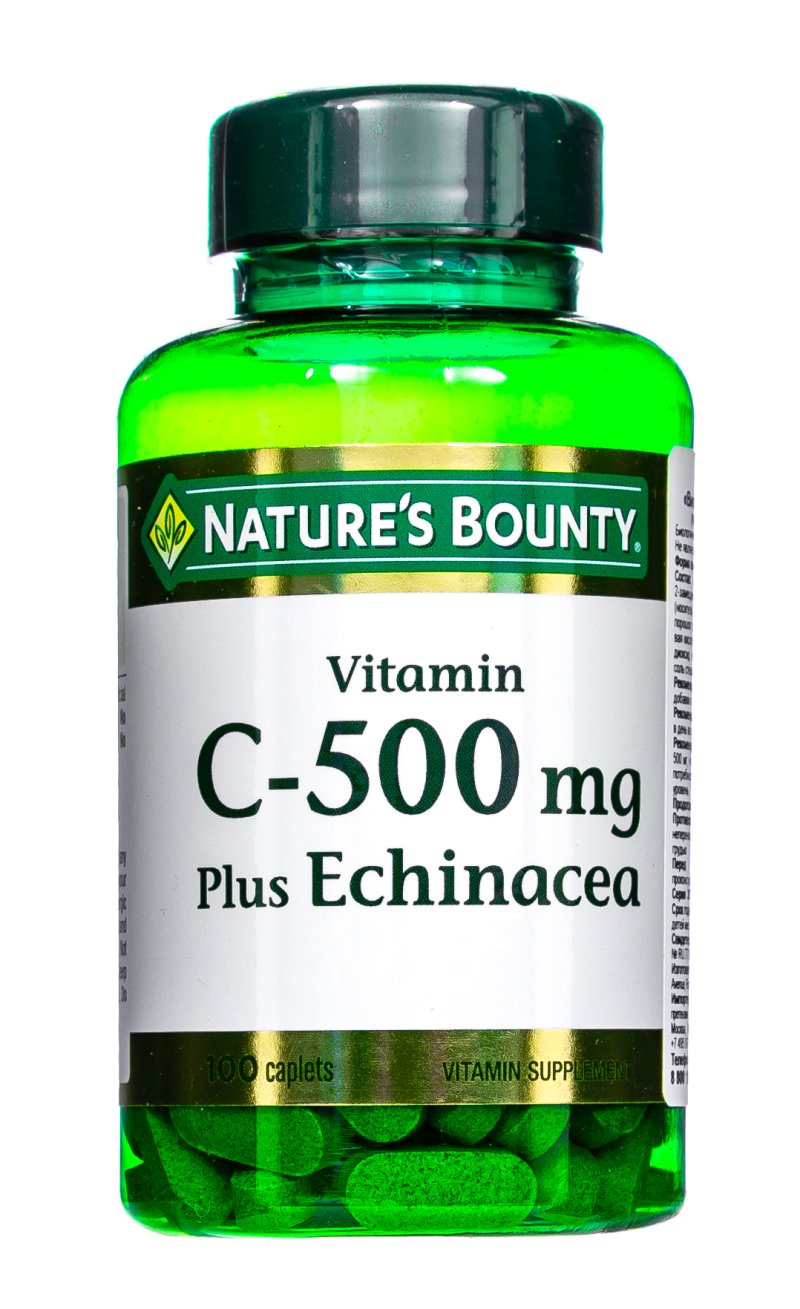 Nature's Bounty Витамин С 500 мг плюс Эхинацея 100 таблеток (Nature's Bounty, Растительные продукты)