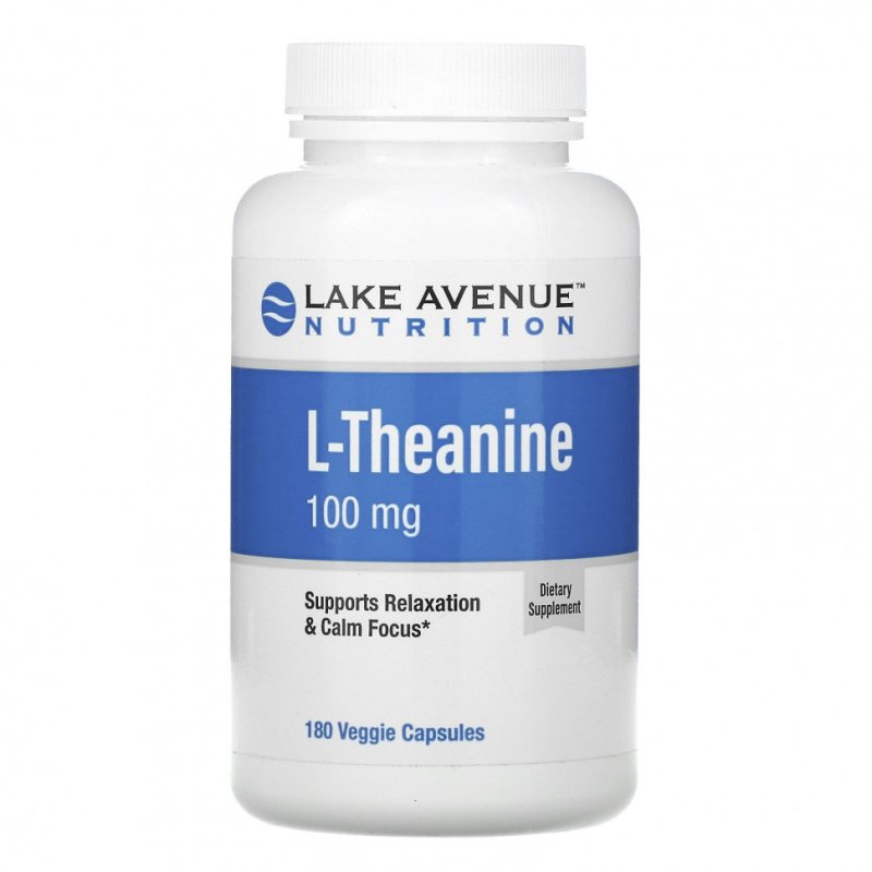 Lake Avenue Nutrition, L-теанин, 100 мг, 180 растительных капсул