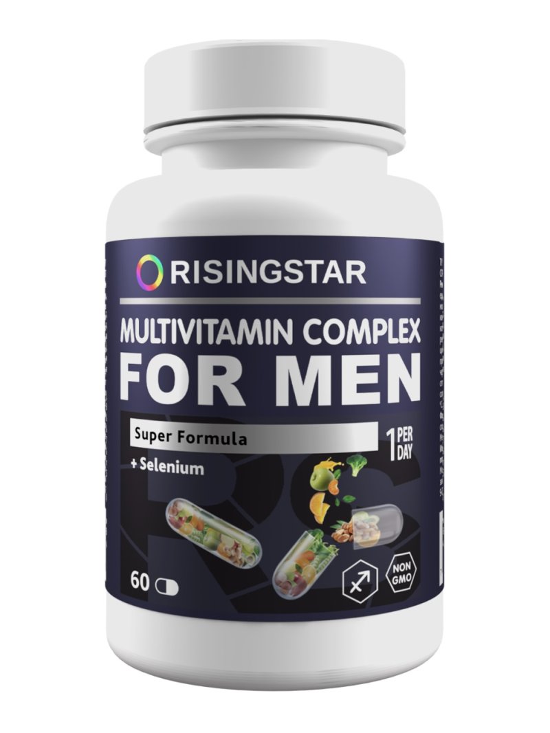 RISINGSTAR Поливитаминный минеральный комплекс В-Мин для мужчин 1000 мг, 60 капсул (RISINGSTAR, )