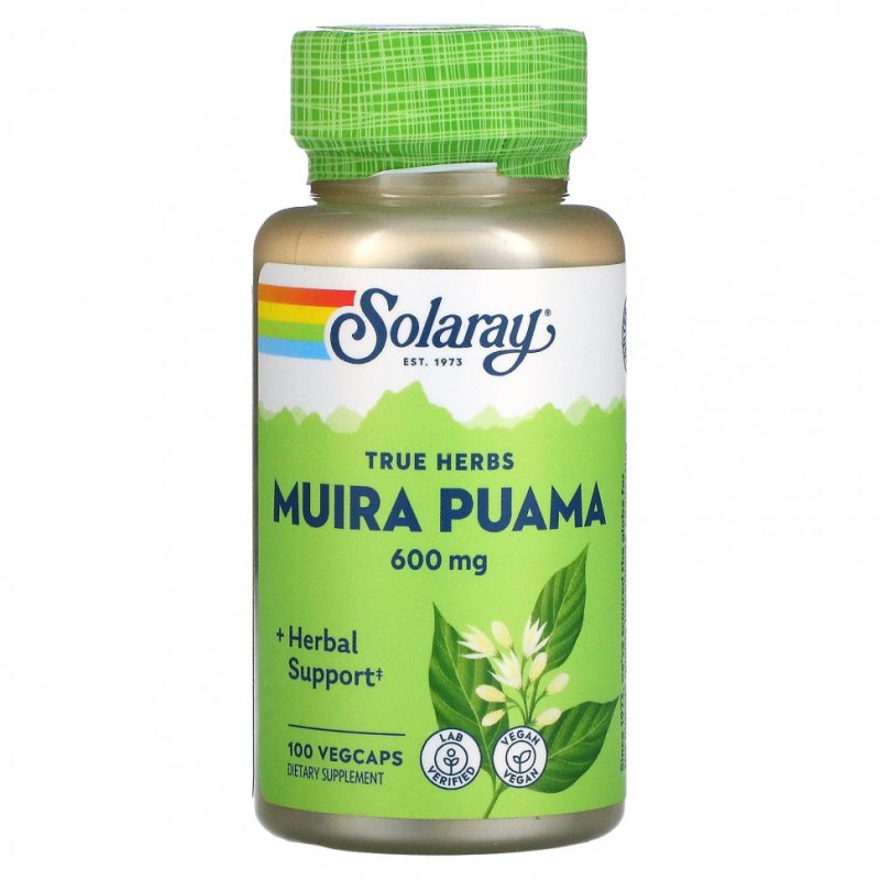Solaray, муара пуама, 300 мг, 100 капсул VegCaps