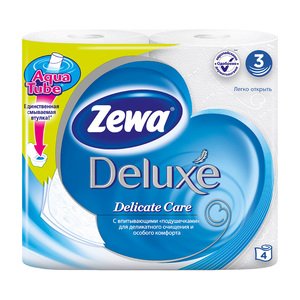 Zewa Deluxe бумага туалетная 3-х слойная белая 4 шт