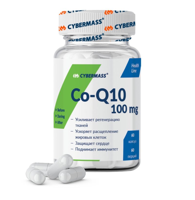 CyberMass Пищевая добавка Coenzyme Q10, 60 капсул (CyberMass, Health line)