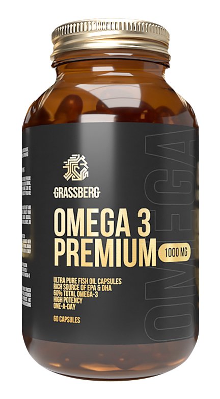 Grassberg Биологически активная добавка к пище Omega 3 Premium 60% 1000 мг, 60 капсул (Grassberg, )