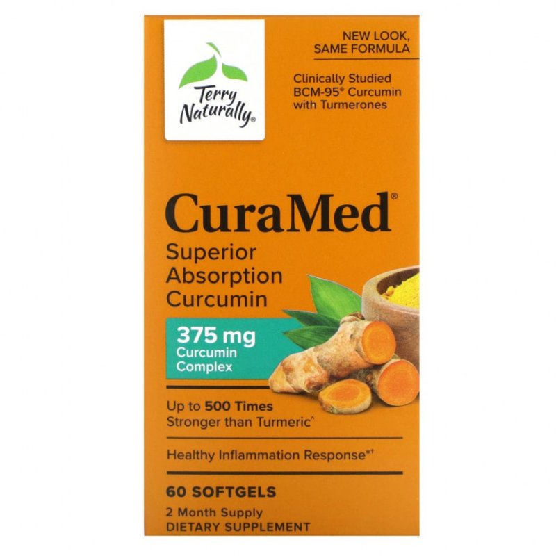 Terry Naturally, Terry Naturally, CuraMed, 375 мг, 60 желатиновых капсулы