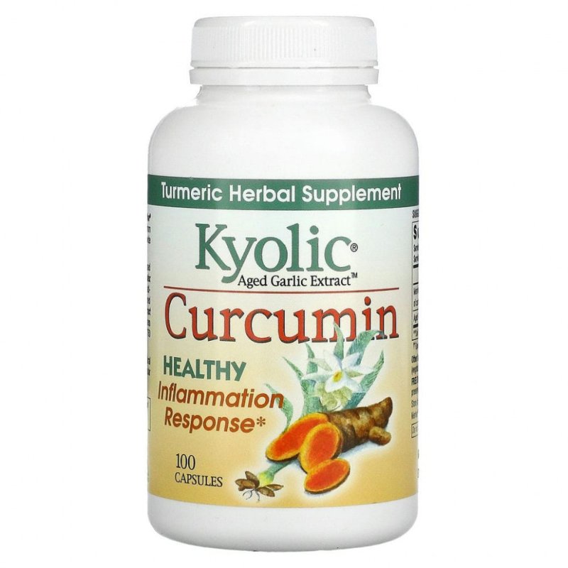 Kyolic, Aged Garlic Extract, выдержанный экстракт чеснока с куркумином, 100 капсул