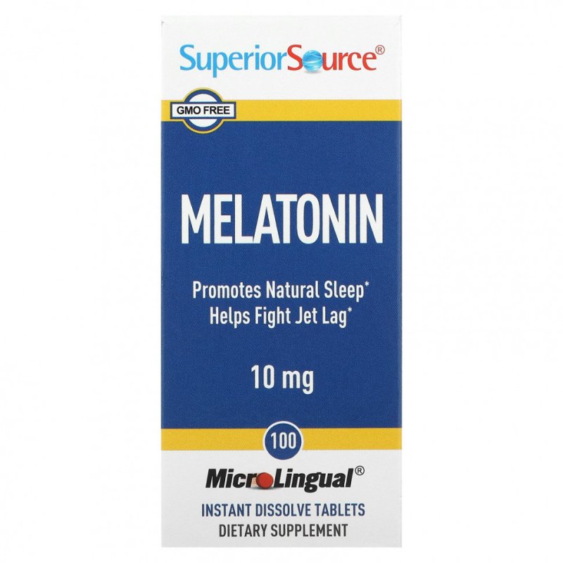 Superior Source, MicroLingual, мелатонин, 10 мг, 100 быстрорастворимых таблеток