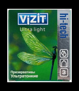 Vizit Hi-Tech Ultra Light Презервативы ультратонкие 3 шт