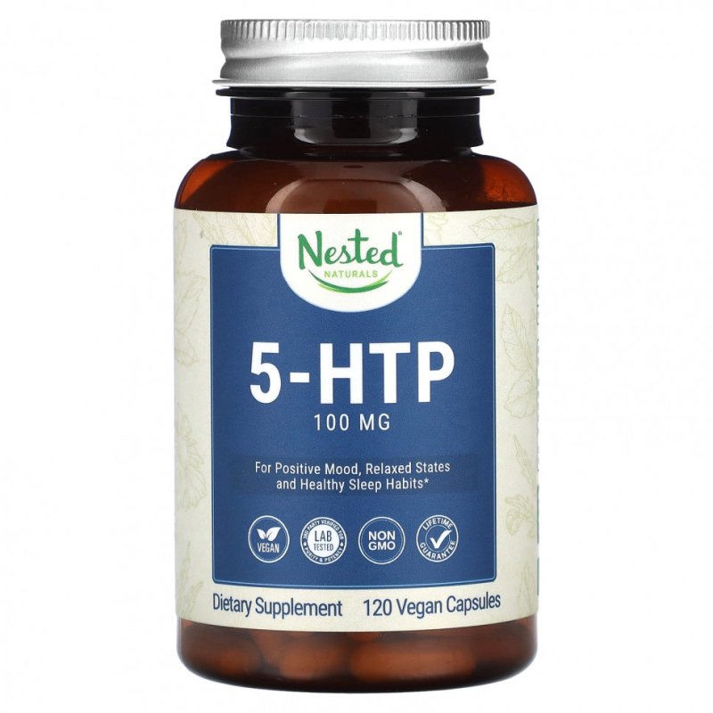 Nested Naturals, 5-HTP, 100 мг, 120 веганских капсул