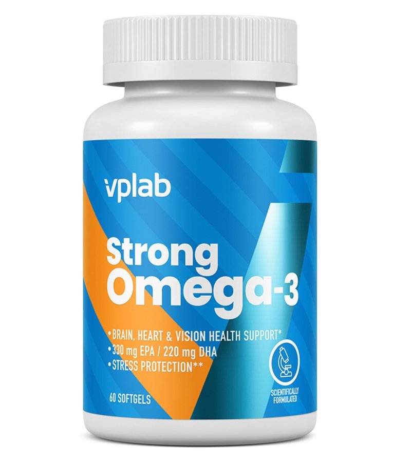 VPLAB Комплекс 'Омега 3 + витамин Е' Strong Omega-3, 60 капсул (VPLAB, Core)