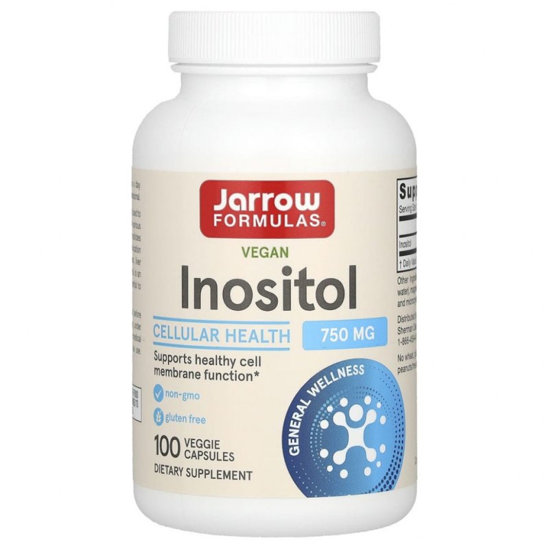 Jarrow Formulas, инозитол, 750 мг, 100 вегетарианских капсул