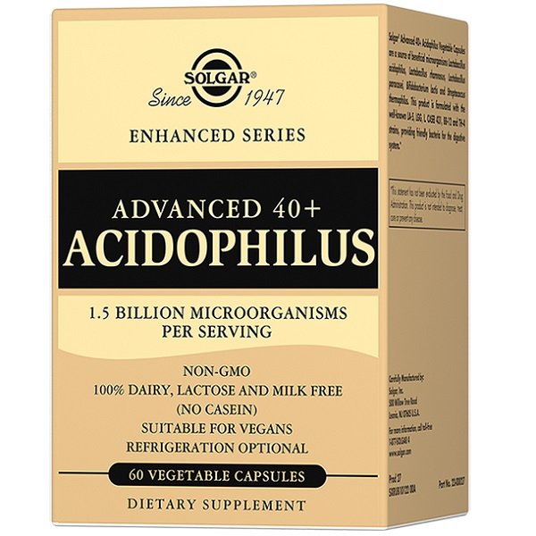 Solgar Комплекс «Ацидофилус 40+» Advanced 40+ Acidophilus, 60 капсул х 471 мг (Solgar, Пробиотики)