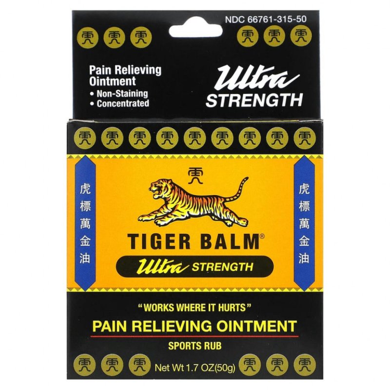 Tiger Balm, Обезболивающая мазь ультрасильного действия, 50 г (1,7 унции)