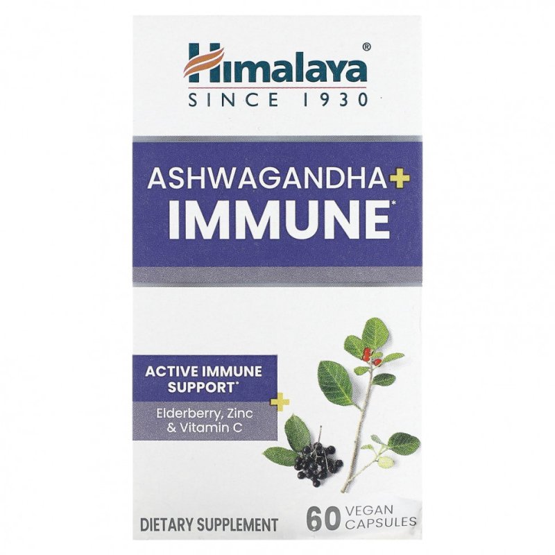 Himalaya, Ashwagandha + Immune`` 60 веганских капсул
