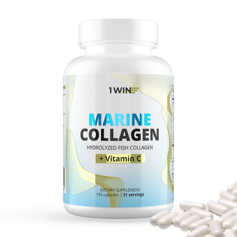 1WIN Комплекс «Морской коллаген с витамином С», 155 капсул (1WIN, Collagen)