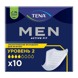 ТЕНА Men Active Fit уровень 2 Урологические вкладыши для мужчин 10 шт