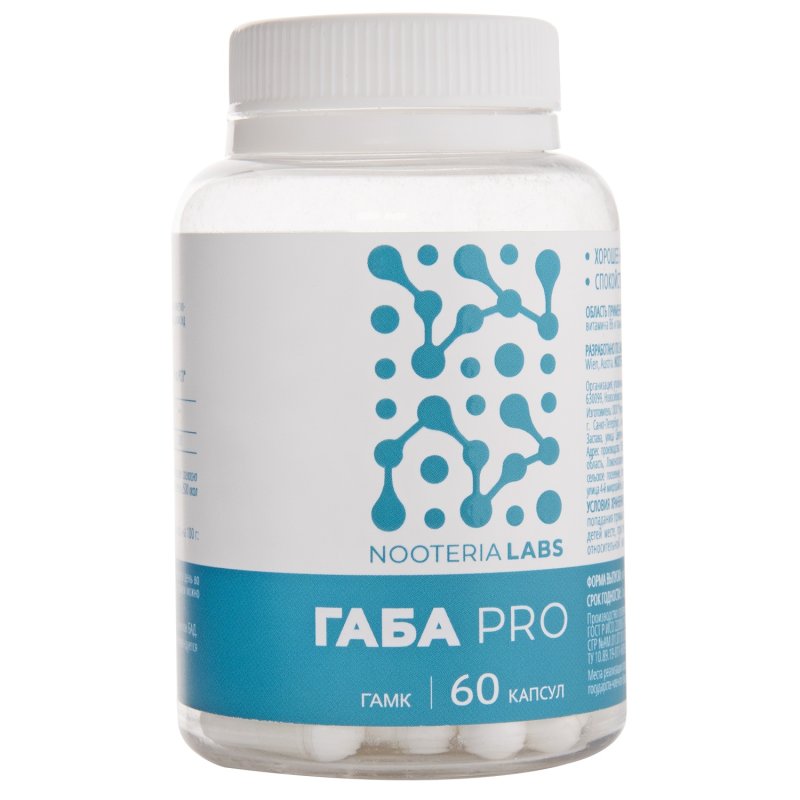 Nooteria Labs Габа (ГАМК) Pro 500 мг, 60 капсул (Nooteria Labs, )