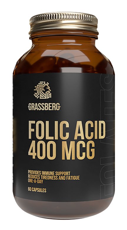 Grassberg Биологически активная добавка к пище Folic Acid 400 мкг, 60 капсул (Grassberg, )