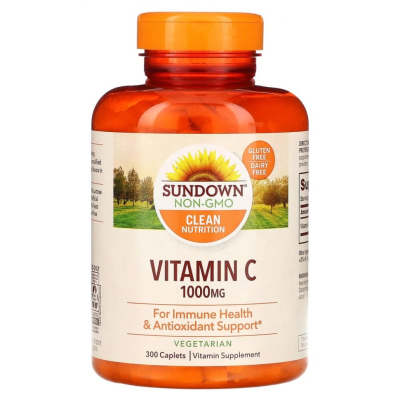 Sundown Naturals, Витамин С, 1000 мг, 300 капсуловидных таблеток