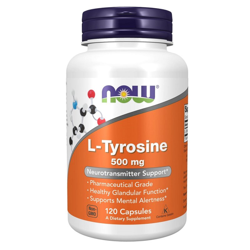 Now Foods L-Тирозин 500 мг, 120 капсул (Now Foods, Аминокислоты)