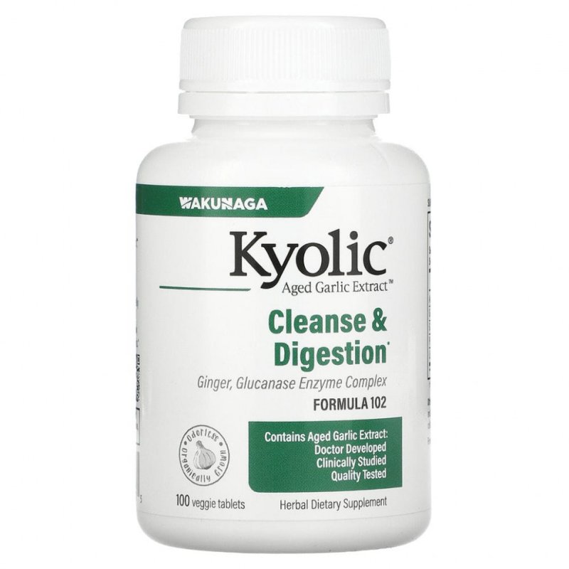 Kyolic, Kyolic Formula 102, Candida Cleanse & Digestion, 100 Vegetarian Tablets