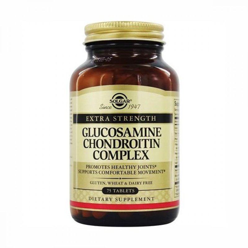 Солгар Глюкозамин-Хондроитин, для улучшения функционирования суставов и восстанавлению хрящей 75 таблеток (Solgar, Комплексы)