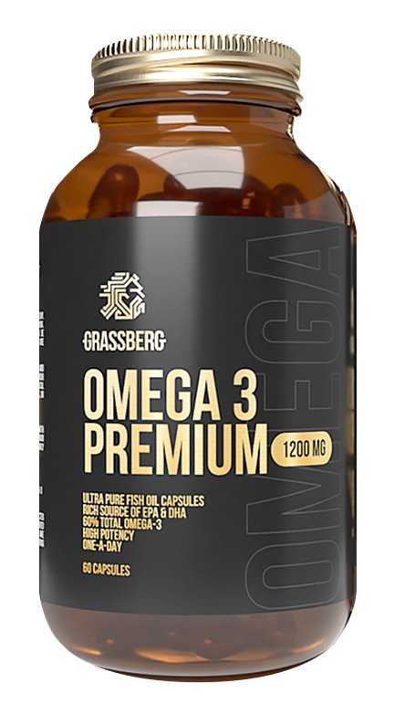 Grassberg Биологически активная добавка к пище Omega 3 Premium 60% 1200 мг, 90 капсул (Grassberg, )