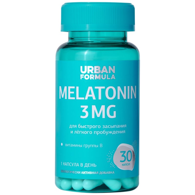Urban Formula Комплекс для сна Melatonin 3 мг, 30 капсул х 360 мг (Urban Formula, Basic)