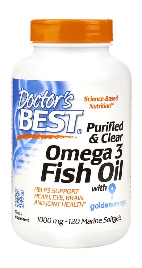 Doctor's Best Purified & Clear Omega 3 Fish Oil with Goldenomega 1000 mg