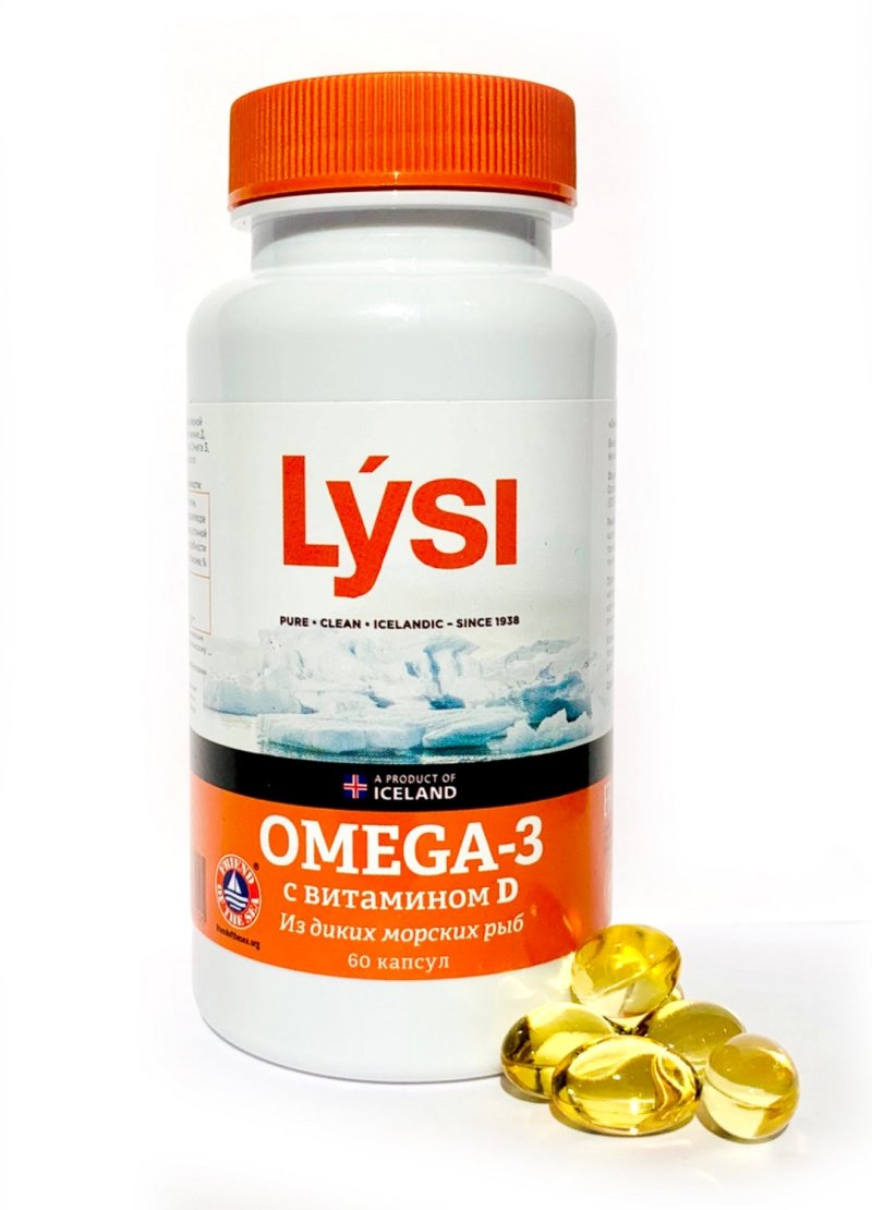 Lysi Омега-3 с витамином Д, 60 капсул (Lysi, )
