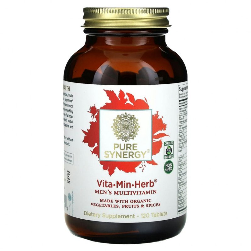 Pure Synergy, Vita·Min·Herb, мультивитамины для мужчин, 120 таблеток