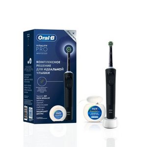 Oral-B vitality pro Щетка зубная электрическая d 103.413.3 тип 3708 + Oral-B Нить зубная essential floss вощеная мятная 50 м